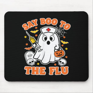Mousepad Vacina Engraçada Diz Boo À Enfermeira Fantasma Da 