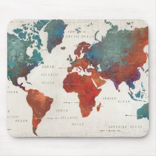 Mousepad Vagueie frequentemente, vagueie sempre mapa com (Frente)