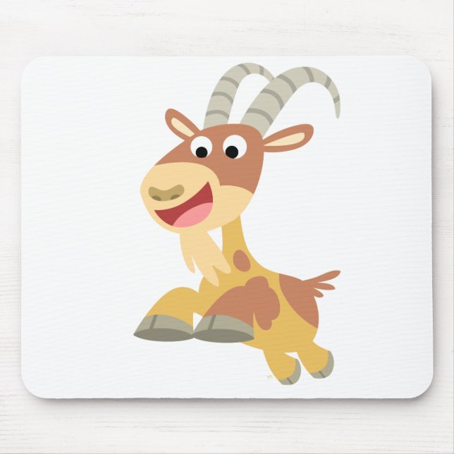 Mousepad Vai, Goat! Cabra de cartoon fofa (Frente)