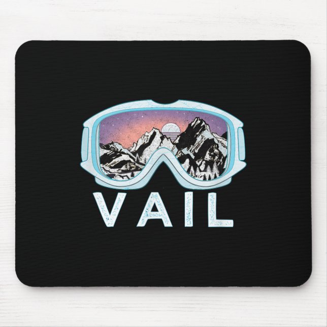 Mousepad Vail Ski Snowboard Design_vail, Co Goggles Skiing (Frente)