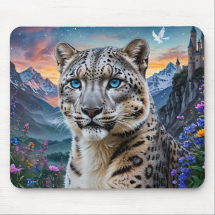 Mousepad Vale da Montanha do Pôr do Sol do Leopardo da Neve