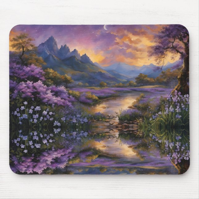 Mousepad Vale da Montanha lavanda em Dawn (Frente)