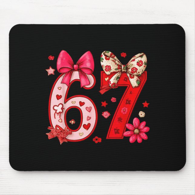 Mousepad Valentine 67 Engraçado Seis Sete Meme Coquette Laç (Frente)