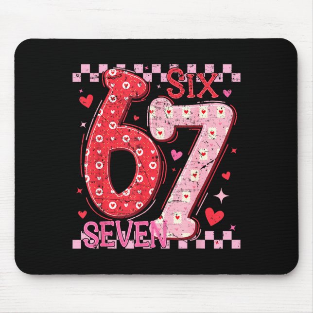 Mousepad Valentine Funny Six Seven 6 7 Meme Slang Men Women (Frente)