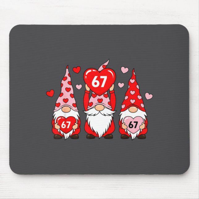 Mousepad Valentine Gnomes 67 Funny Meme Cute Love Gnome Cou (Frente)