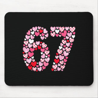 Mousepad Valentine’s Day 67 Hearts Romantic Funny Six Seven