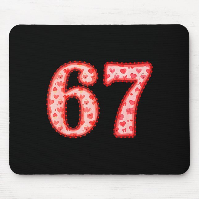 Mousepad Valentine’s Day 67 Meme Filled With Hearts Funny S (Frente)