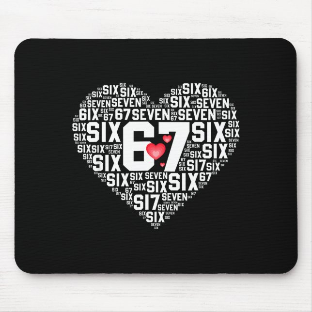 Mousepad Valentine’s Day Funny 67 Meme Six Seven 6 7 Valent (Frente)