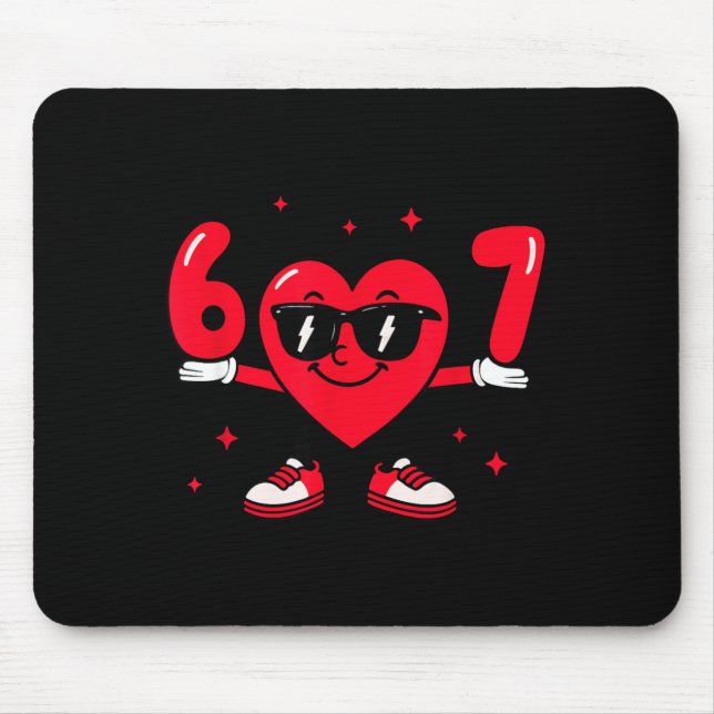 Mousepad Valentine’s Day Funny 67 Meme Six Seven 6 7 Valent (Frente)