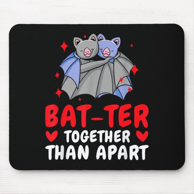Mousepad Valentine's Day Cuddling Cute Bats Couple Bat Vale (Frente)