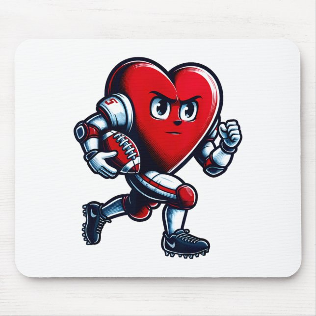 Mousepad Valentines Day Heart Football Player Team Srts  (Frente)