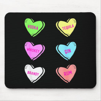 Mousepad Valentines Day Hearts Drinking Liquor Lovers Anti