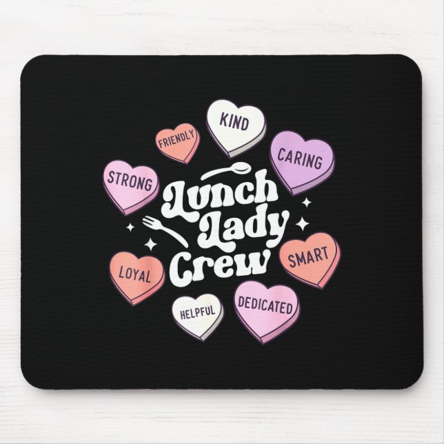 Mousepad Valentines Day Lunch Lady Groovy Cafeteria Squad H (Frente)