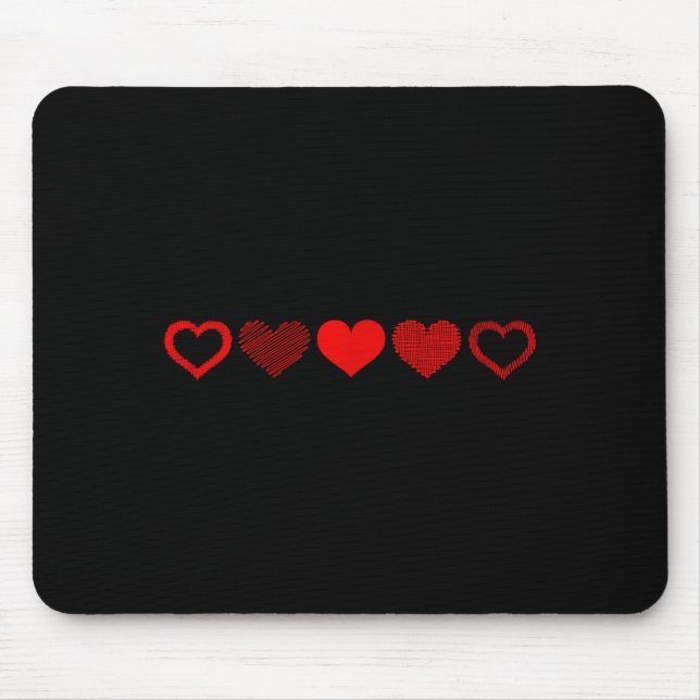 Mousepad Valentine's Day Red Heart Design For Men, Women &a (Frente)