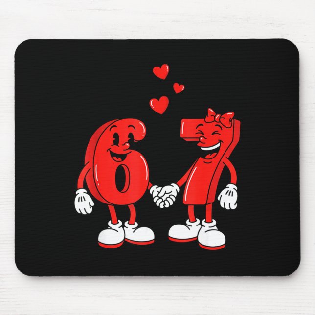 Mousepad Valentine's Day Six Seven Hearts 6 7 Meme Gen Alph (Frente)
