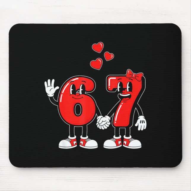 Mousepad Valentine's Day Six Seven Hearts 6 7 Meme Gen Alph (Frente)
