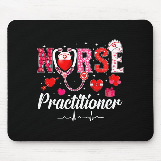 Mousepad Valentines Nurse Practitioner Scrubs Nurse Life St (Frente)