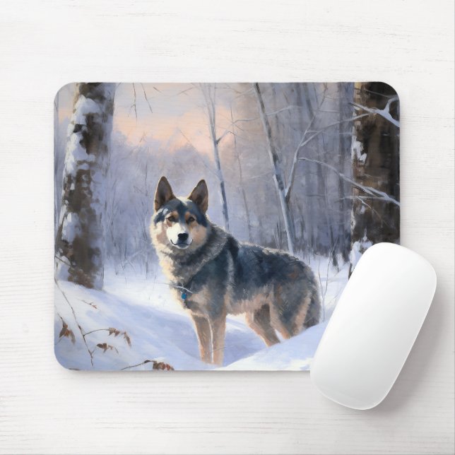 Mousepad Vallhund Sueco Deixa-A Neve Natal (Com mouse)