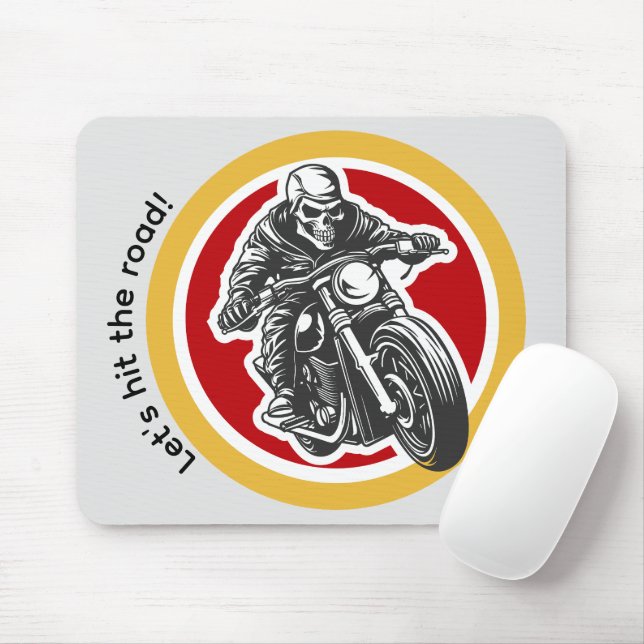 Mousepad Vamos dar a volta Modernos rapazes de motobike (Com mouse)