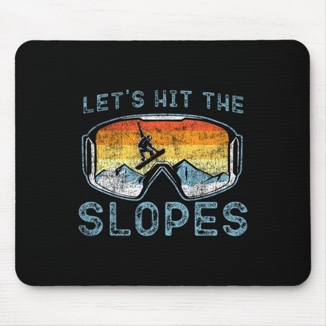 Mousepad Vamos de óculos retrorreflectores de Snowboard Sno (Frente)