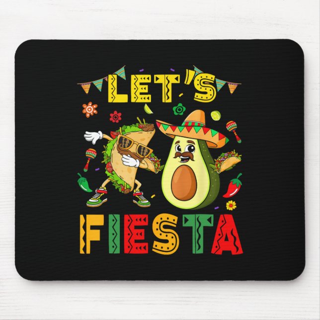 Mousepad Vamos Festa Taco Abacate Divertido Cinco De Mayo M (Frente)