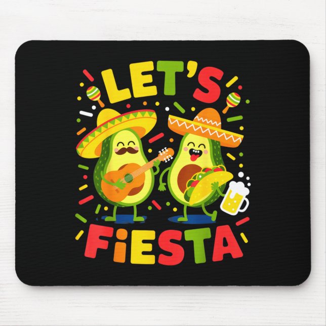 Mousepad Vamos festejar amantes de abacate festa divertida  (Frente)