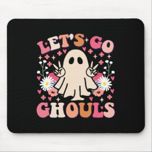 Mousepad Vamos Go Ghouls Retro Fantasma Floral Groovy Hallo