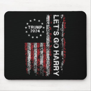 Mousepad Vamos Harry Divertido Trump Bandeira dos EUA Vinta