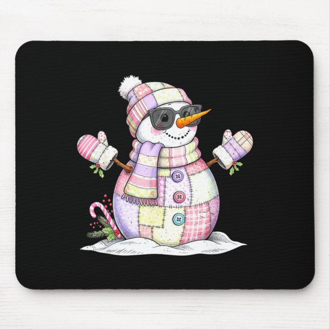 Mousepad Vamos Relaxar Boneco de Neve Natal Café Festa Fofo (Frente)