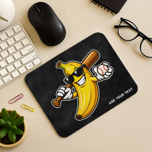 Mousepad Vamos Torcer Bananas Beisebol Retrô Banana Engraça