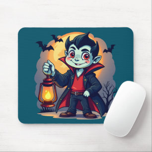 Mousepad Vampiro bonito com Lanterna Kawaii Halloween