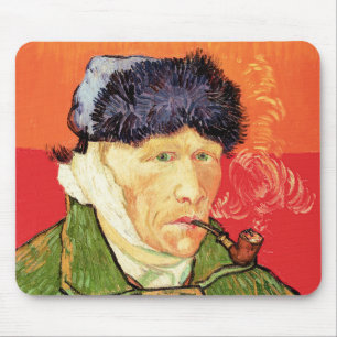 Mousepad Van Gogh - Autorretrato com Ouvido e Pipe Bandados
