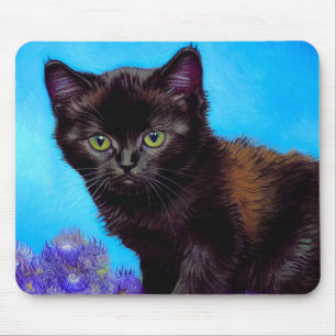 Mousepad Van Gogh Cat e Flores
