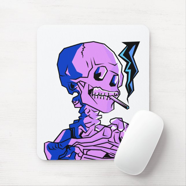 Mousepad Van Gogh, Esqueleto com um cigarro aceso (Com mouse)