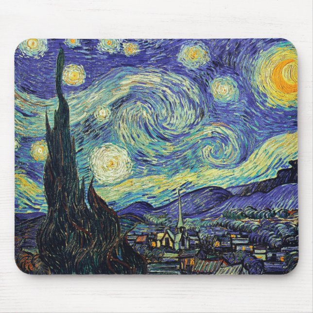 Mousepad Van Gogh está no Starry Night (Frente)