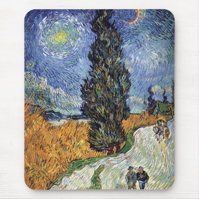 Mousepad Van Gogh - Estrada com Ciprestes (Frente)