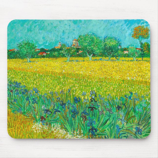 Mousepad Van Gogh Field com Irrises Perto de Arles (Frente)
