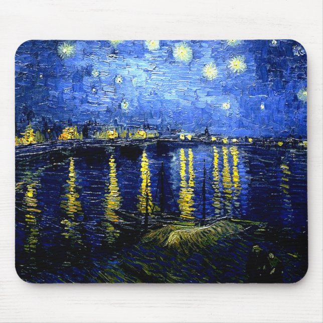 Mousepad Van Gogh - Noite Estrelada sobre o Ródano (Frente)