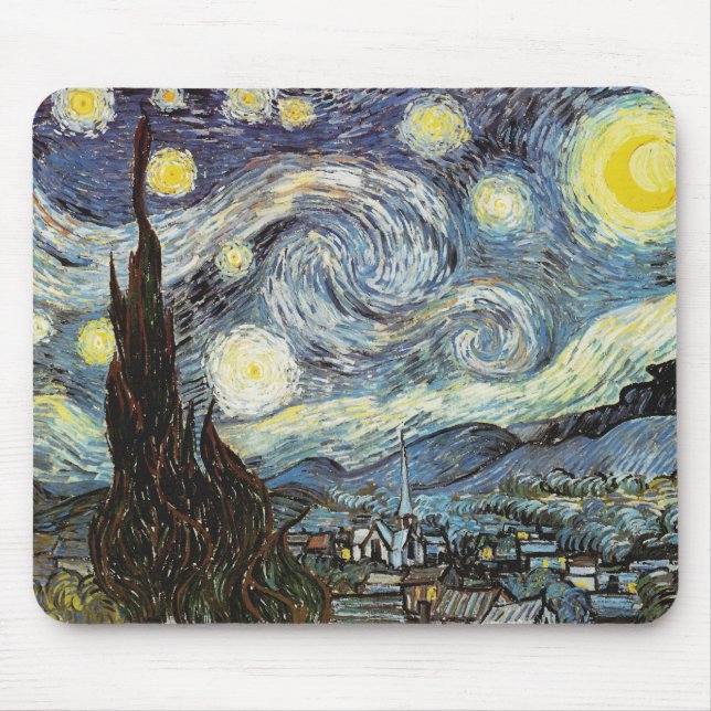 Mousepad Van Gogh Starry Night Fine Art (Frente)