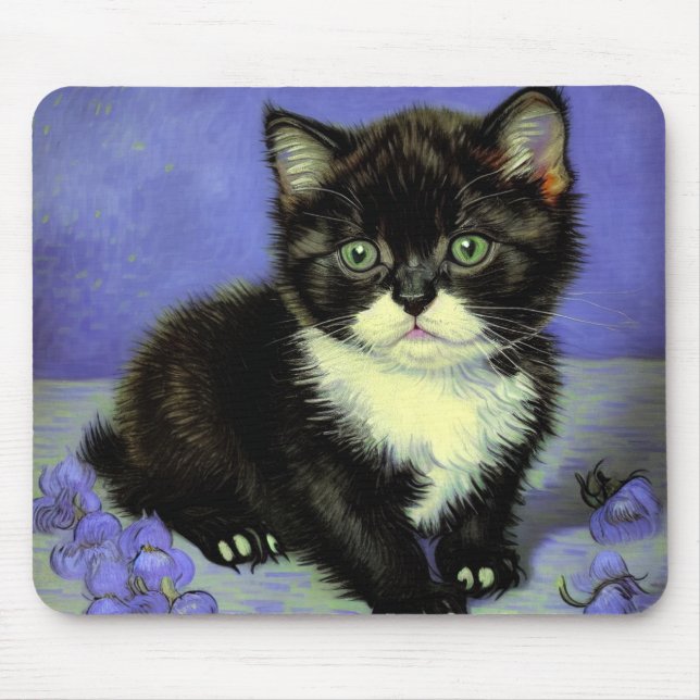 Mousepad Van Gogh Tuxedo Kitten (Frente)