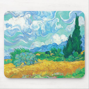 Mousepad Van Gogh Wheatfield com Cyprestes