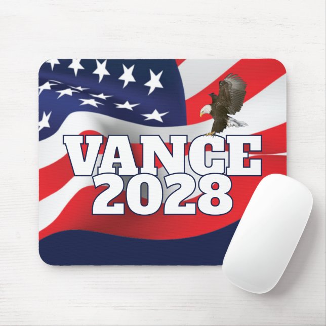 Mousepad Vance 2028 Text With Flag and Bald Eagle (Com mouse)