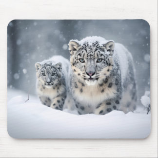 Mousepad Vantagem da Família Animal Leopardo da Neve