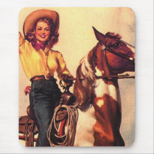Mousepad Vaqueira em seu cavalo