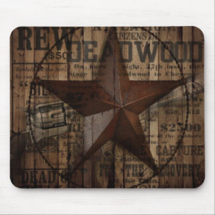 Mousepad vaqueiro primitivo da estrela de Texas do país