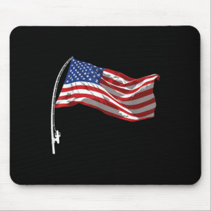 Mousepad Vara de Pesca da Bandeira Americana 4 de Julho Pat