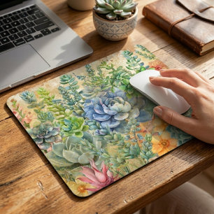 Mousepad Variedade de Suculentas