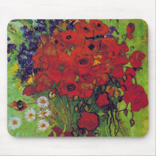 Mousepad Vase com Cornflower e Poppies, Van Gogh