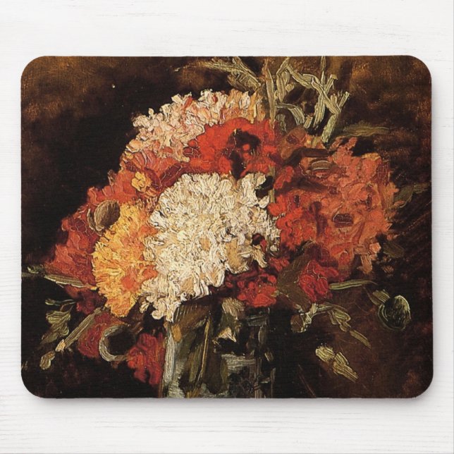 Mousepad Vase com cravos por Vincent van Gogh (Frente)