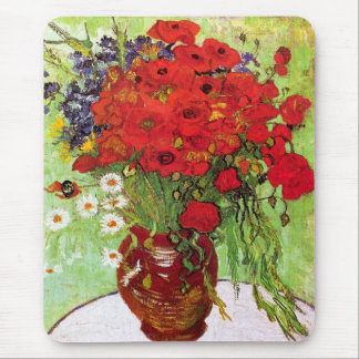 Mousepad Vase com margaridas e papagaios, Van Gogh